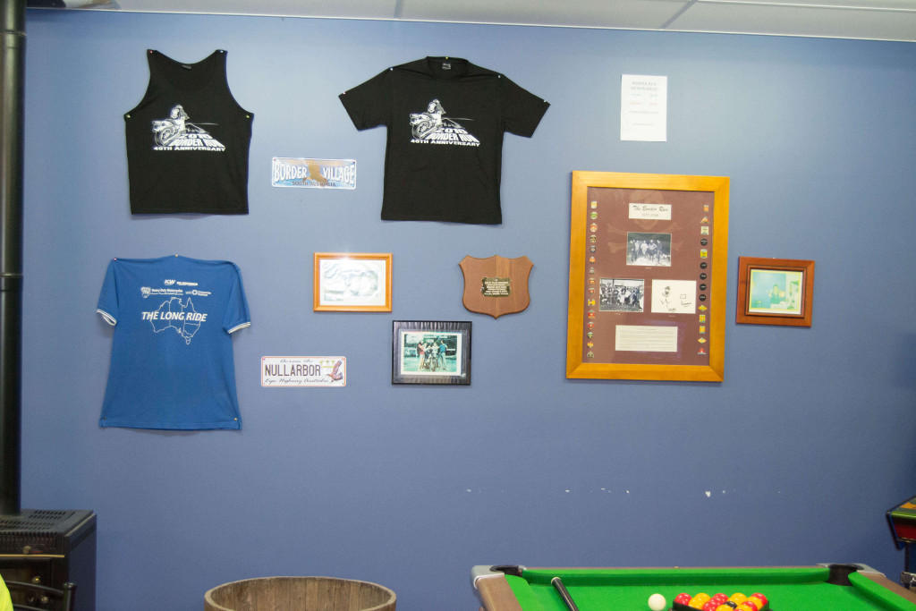 Border Run merchandise proudly on display.